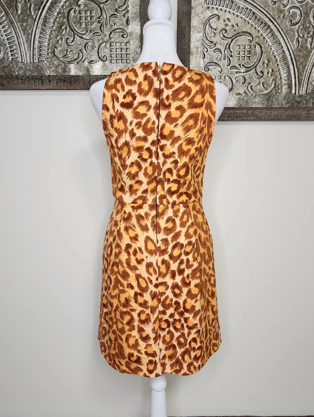 Kate Spade Panthera Ponte Sleeveless Cheetah Print Shift Mini Dress XS Baddie